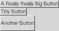 Screenshot of three proportional buttons