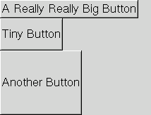 Screenshot of three proportional buttons in bigger window